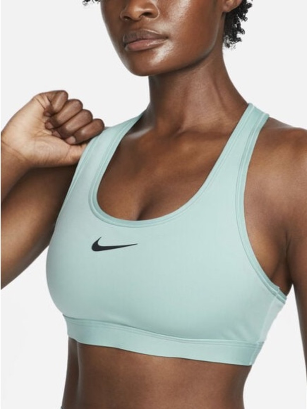 Nike Women's Mineral Green Racerback Swoosh Sports Bra